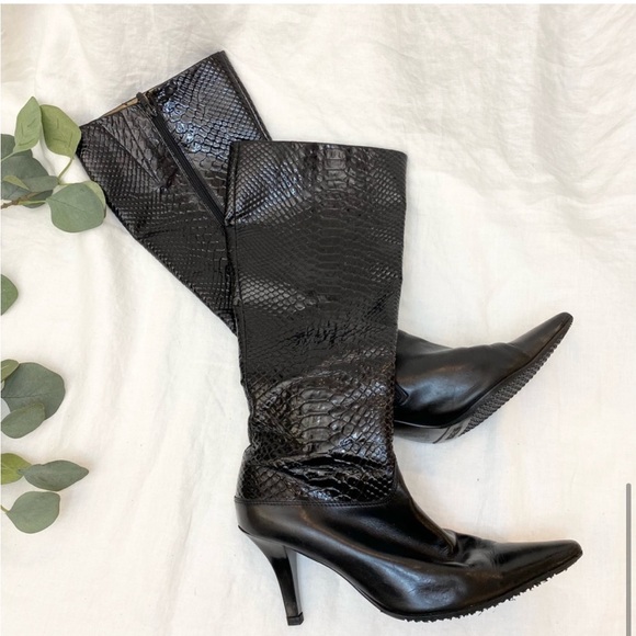 Peter Kaiser Matterhorn Patten Leather Pointed Toe Boots - Picture 3 of 14